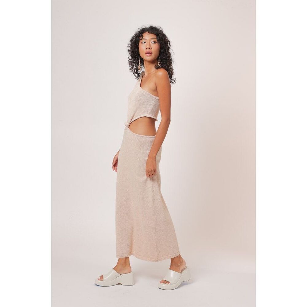 Line & Dot Elle Asymmetric KniT Knotted Midi-Dress NWT $124 - Picture 3 of 8